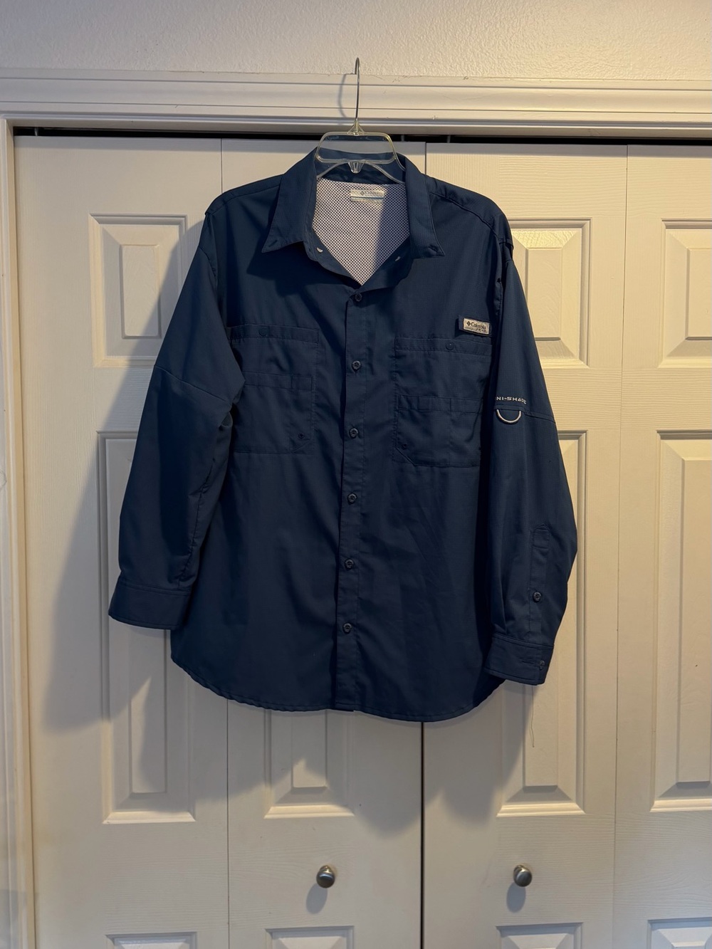 Columbia PFG Tamiami II Long Sleeve Shirt Navy Blue Vented #0146